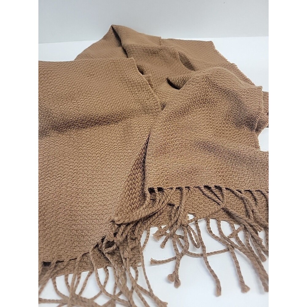 Sol Alpaca‎ Scarf premium alpaca brushed unisex Brown classic minimalist 12x67